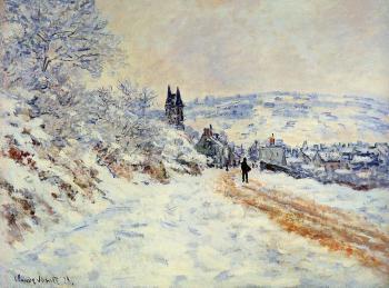 尅勞德 莫奈 The Road to Vetheuil, Snow Effect